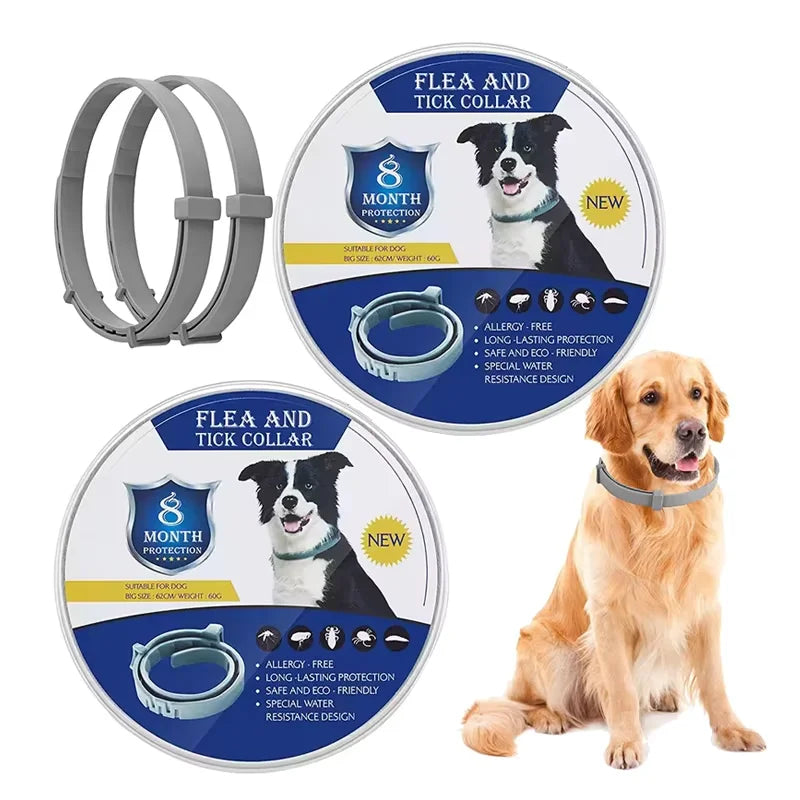 Anti-Flea & Tick Waterproof Collar for Dogs & Cats - 8-Month Protection